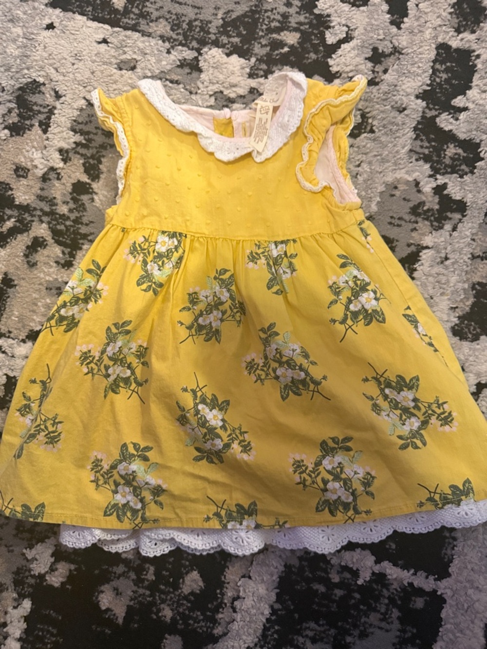 Matilda Jane’s Yellow Floral Lace-Trim Sundress
